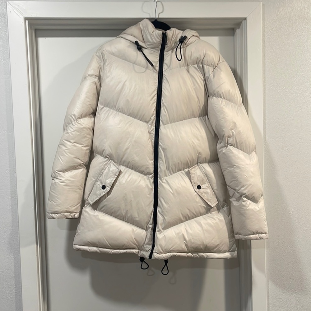 Brave Soul White Puffer Jacket - Size M